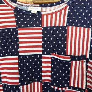 LulaRoe Red and Blue Star Stripe Dress